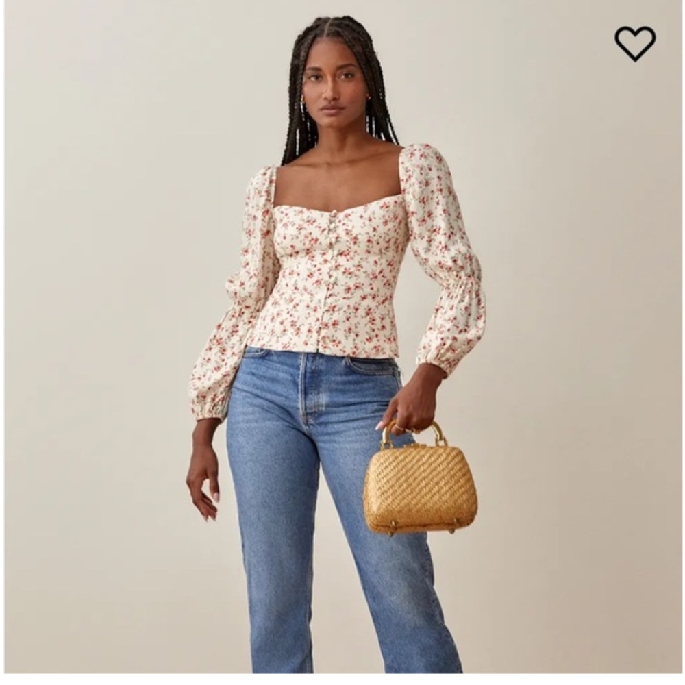 Reformation Cera Top in Tosca Floral Size 2 Made in USA